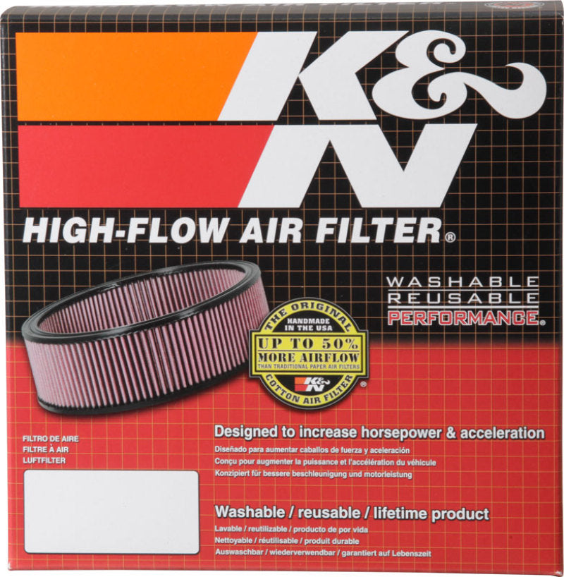 K&amp;N Custom-Rundfilter 5-1/8 Zoll FLG / 9 Zoll AD x 4-1/8 Zoll HW/VENT