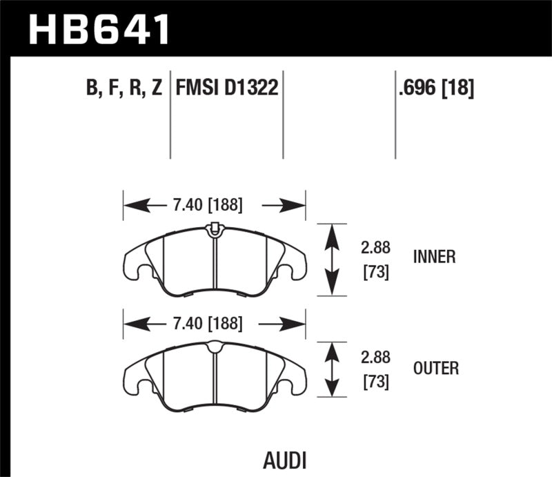 Pastillas de freno delanteras Hawk 09-10 Audi A4/A4 Quattro/A5 Quattro/Q5/S5 / 10 S4 HPS Street