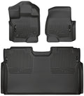 Revestimiento para piso de asiento delantero y segundo de Ford F-150 SuperCrew Weatherbeater de Husky Liners 15-23, color negro