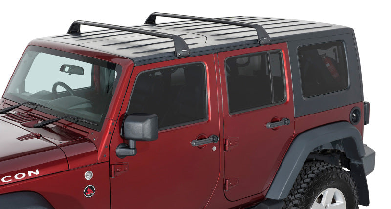 Rhino-Rack 07–22 Jeep Wrangler JK/JL 4-Türer Hardtop Vortex SG 2-Stangen-Dachgepäckträger – Schwarz
