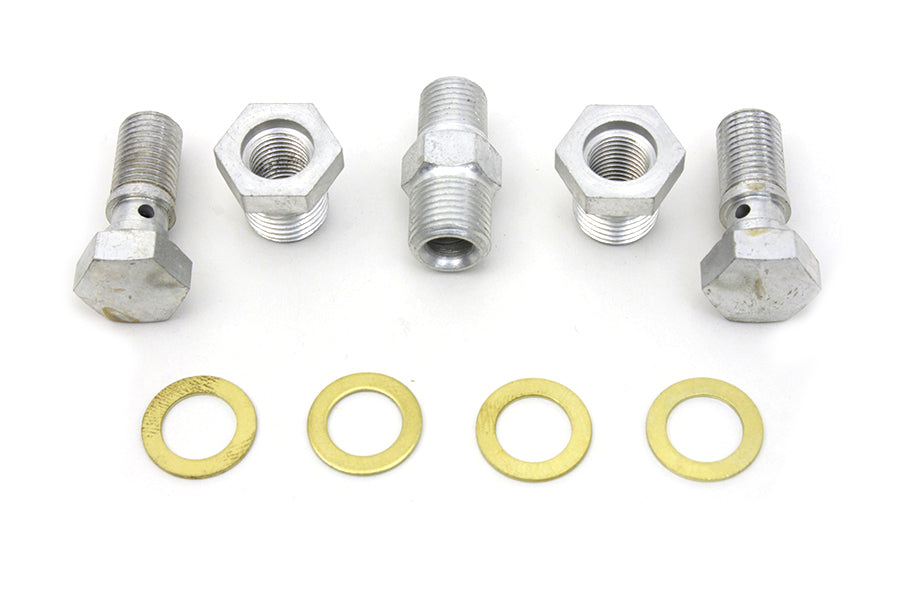 Cadmium Oil Line Fitting Kit For Harley-Davidson 1936-1941