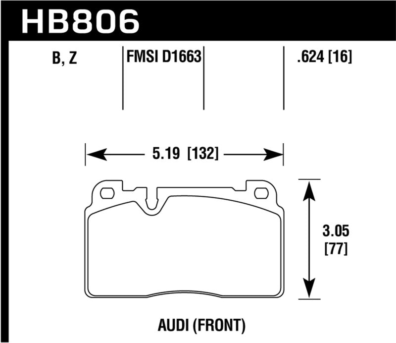 Hawk 16–17 Audi A6 Performance Ceramic Street Bremsbeläge vorn