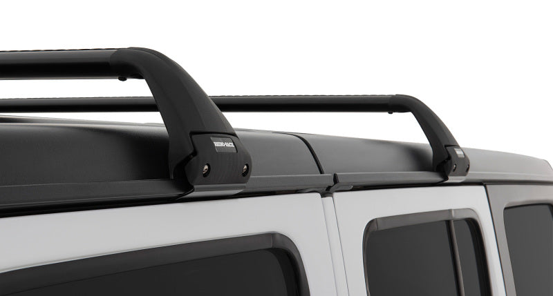 Rhino-Rack 07–22 Jeep Wrangler JK/JL 4-Türer Hardtop Vortex SG 2-Stangen-Dachgepäckträger – Schwarz
