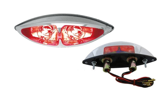 Chrome ABS Big Eye Red Lens Tail Lamp para Harley-Davidson y Custom ECE Approved