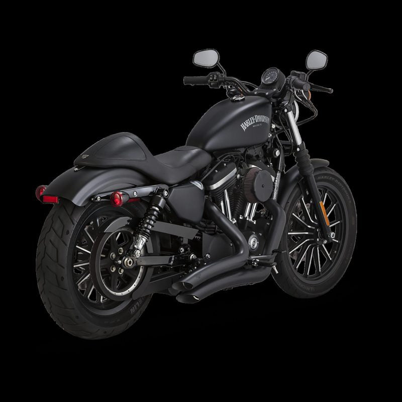 Sistema de escape completo PCX negro de radio grande 2-2 Vance &amp; Hines HD Sportster 14-22
