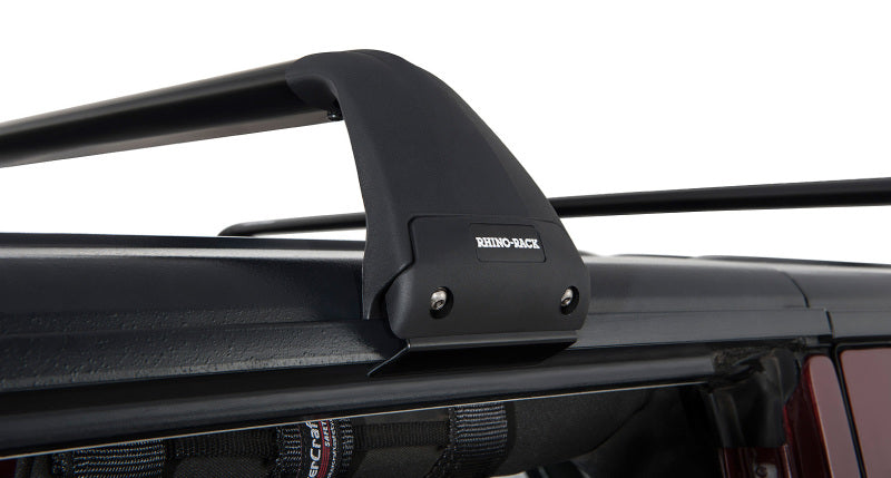 Rhino-Rack 07–22 Jeep Wrangler JK/JL 4-Türer Hardtop Vortex SG 2-Stangen-Dachgepäckträger – Schwarz