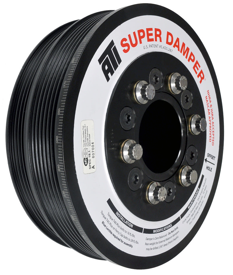 ATI-Dämpfer – 7,425 Zoll – Stahl LW – 6/4 Grv – LS1/LS2 – F- und V-Gehäuse – 6 Bolzen – 3 Ringe