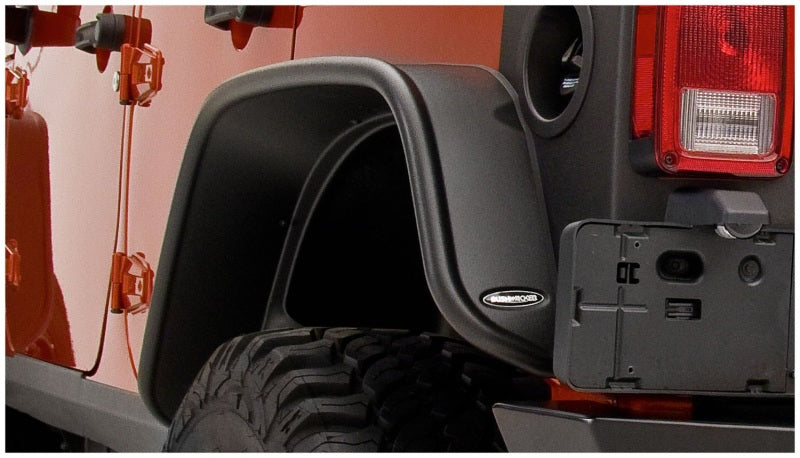 Bushwacker 07–18 Jeep Wrangler Unlimited Flat Style Flares, 2-teilig, nur 4-Türer-Sport Utility – Schwarz