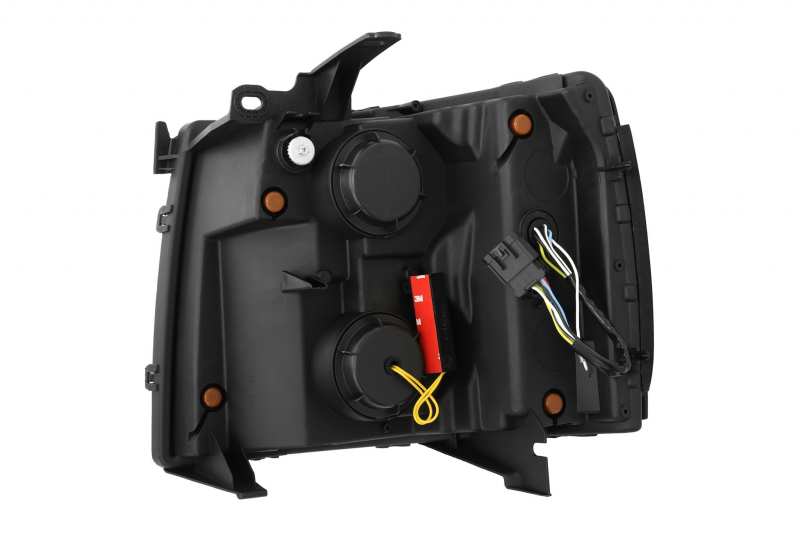 Faros delanteros LED AlphaRex 07-13 Chevy 1500HD NOVA con proyección estilo tablón en negro brillante con luz activa/señal de secuencia
