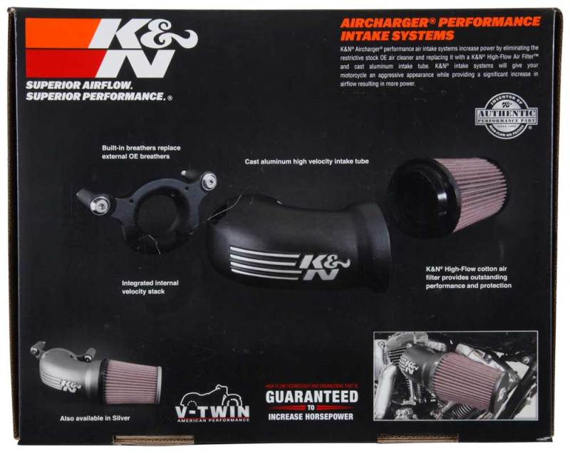 Sistema de admisión de aire de alto rendimiento FI para Harley Davidson Softail/Dyna K&amp;N 01-17, color plateado
