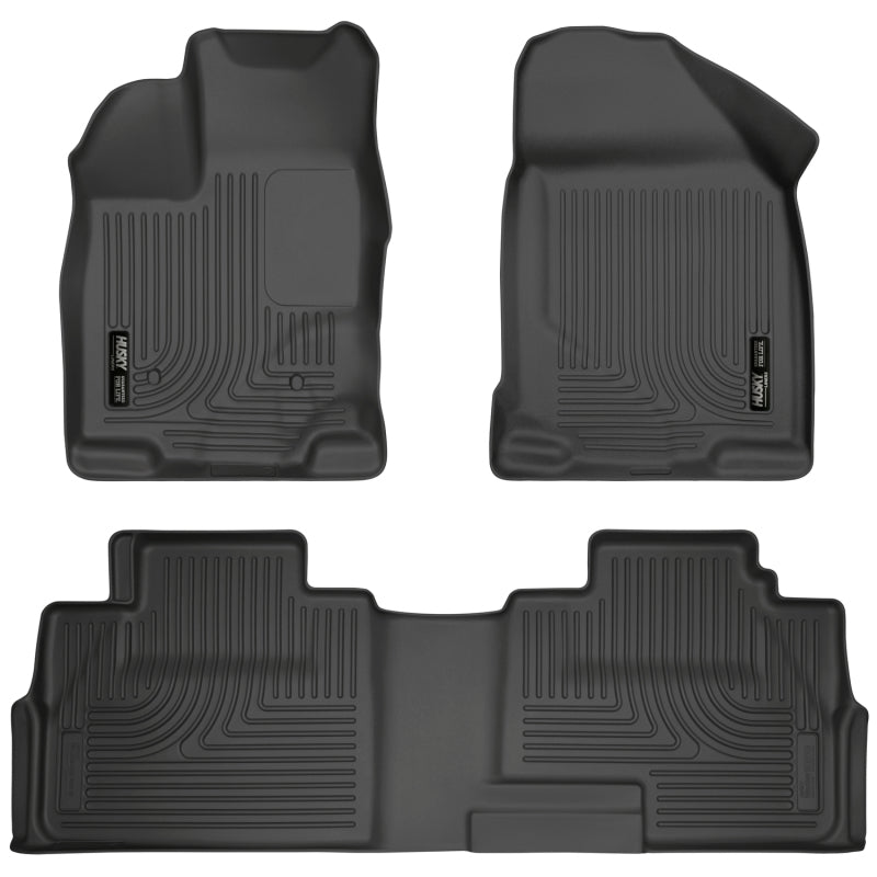 Revestimientos para piso de asientos delanteros y secundarios en color negro Husky Liners para Ford Edge 07-13 y Lincoln MKX Weatherbeater 07-13