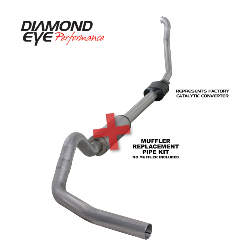 Diamond Eye KIT 4 Zoll MFLR Ersatzrohr TB SGL ALUM 94-97 5 7 3L F250/F350 PWRSTROKE NFS mit Vergaser Standard