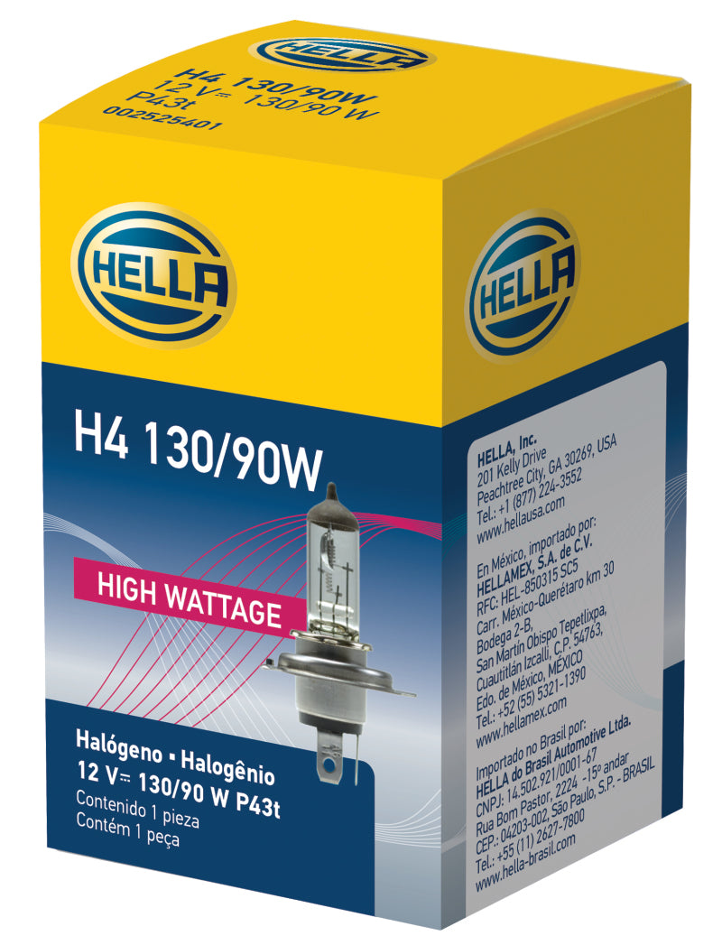 Bombilla halógena para faros delanteros Hella H4 12 V 130/90 W - Universal