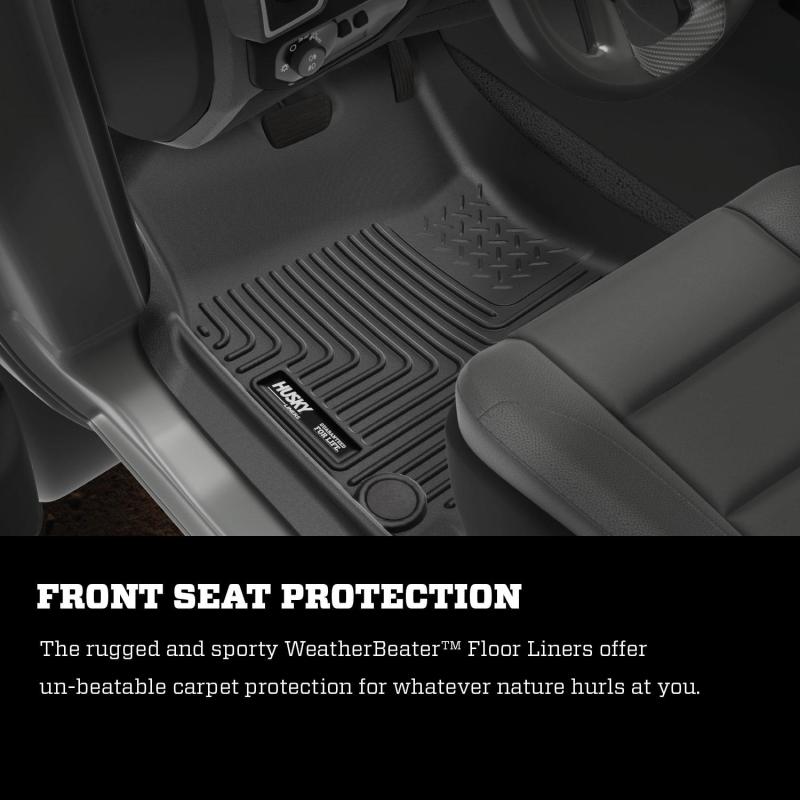 Husky Liners 2019 Ram 1500 Crew Cab WeatherBeater Schwarze Bodenbeläge für die erste Reihe