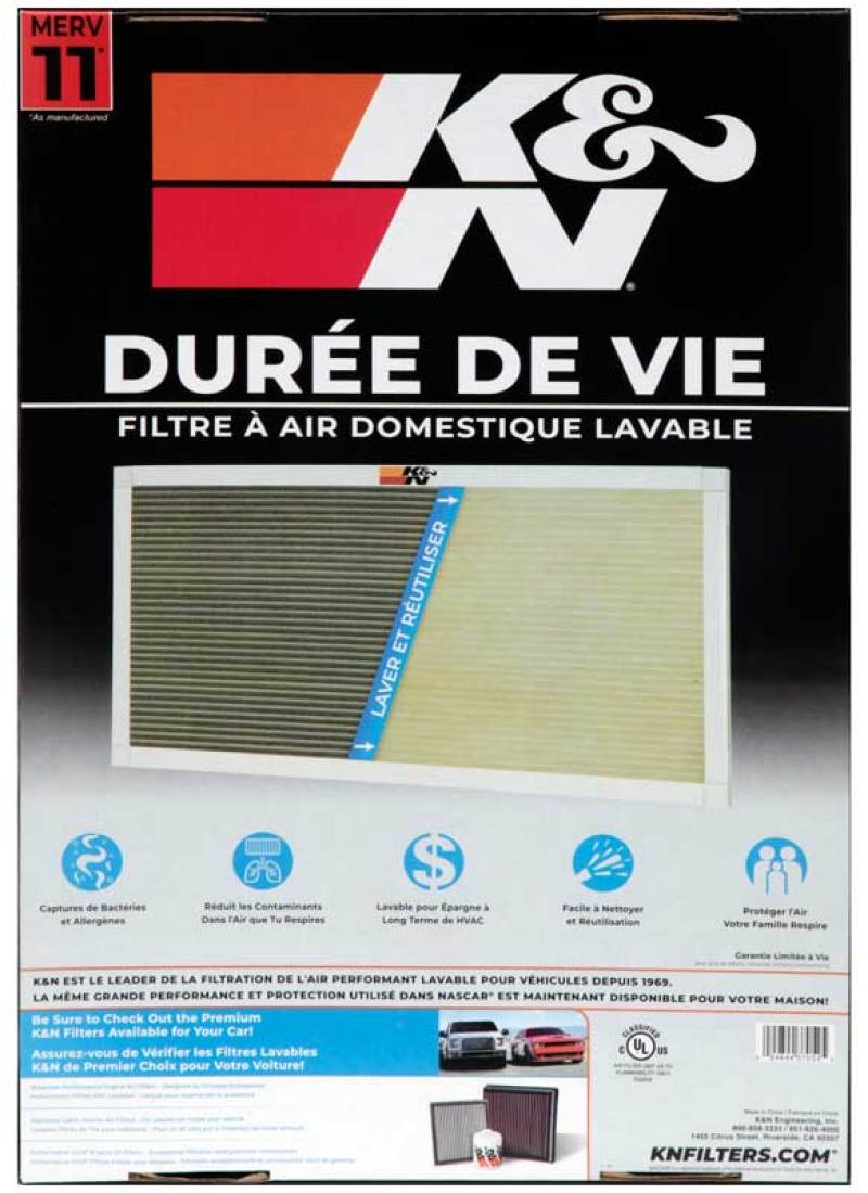 Filtro de aire acondicionado y calefacción K&amp;N - 14 x 20 x 1