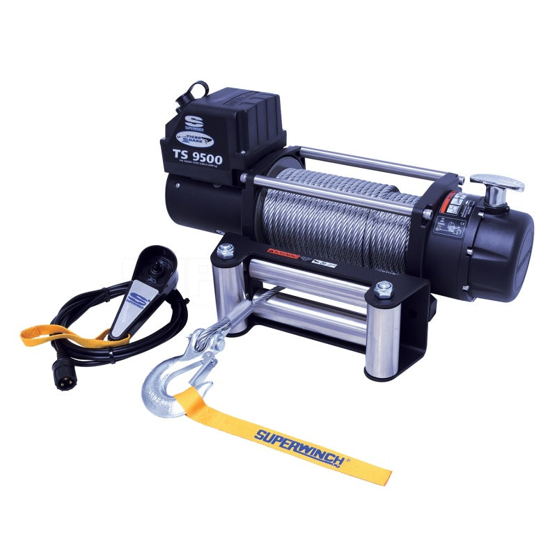 Cabrestante Tiger Shark 9500 Superwinch de 9500 libras, 12 V CC, 11/32 pulgadas x 95 pies, cuerda de acero