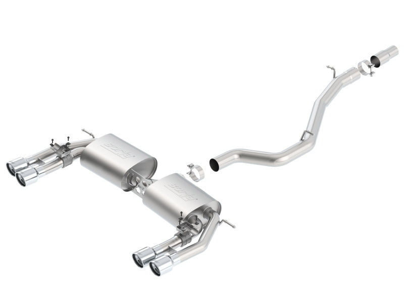 Borla 13–15 Audi S3 S-Type Doppelter runder, gerollter Catback-Auspuff