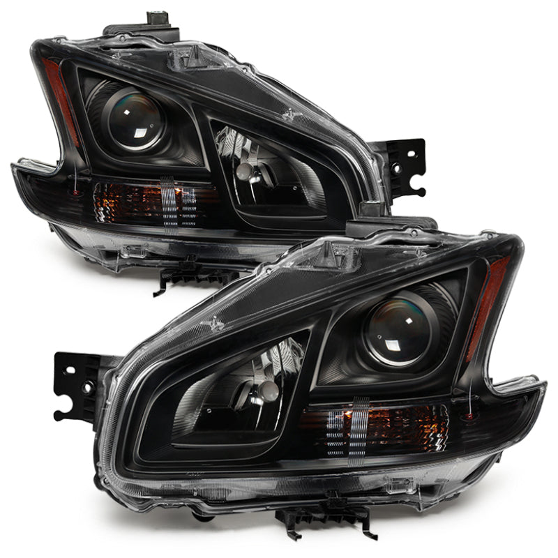 Faros delanteros estilo OEM xTune 09-14 Nissan Maxima SOLO halógenos (sin HID) - Negro HD-JH-NM09-AM-BK