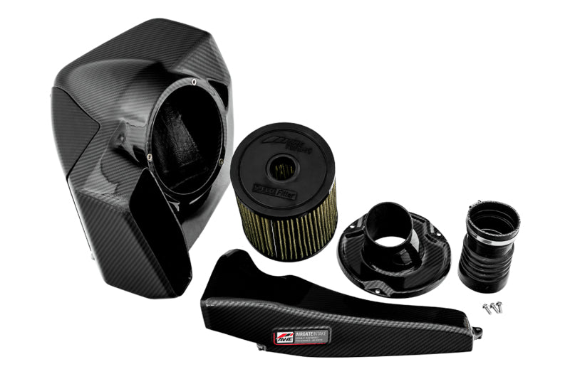 Entrada de aire con compuerta de aire de fibra de carbono con tapa AWE Tuning para Audi B9/B9.5 S4/S5/RS5 3.0T