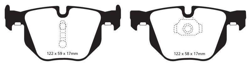 Pastillas de freno traseras EBC Yellowstuff para BMW X5 3.0 Turbo (35) 10-14