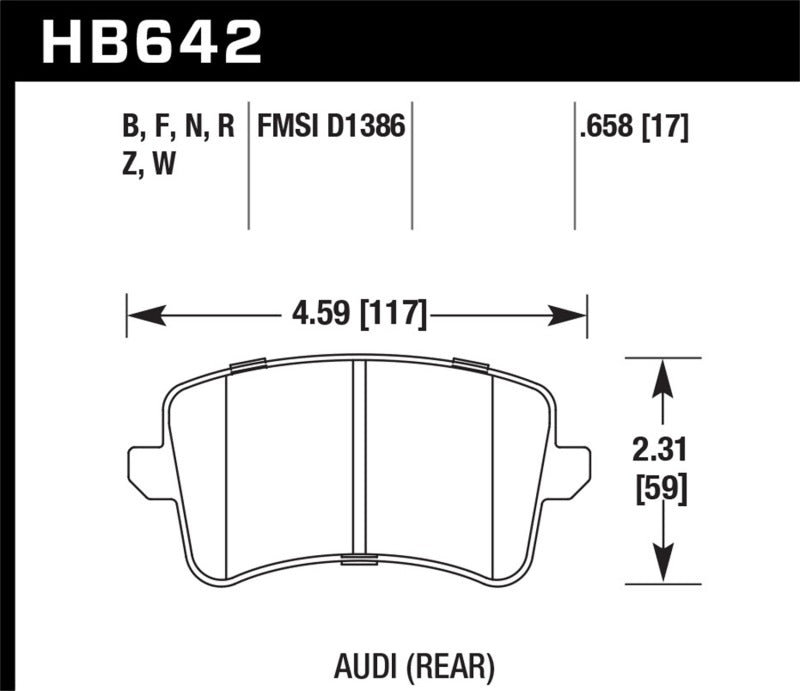 Pastillas de freno traseras Hawk 09-10 Audi A4/A4 Quattro/A5 Quattro/Q5/S5 / 10 S4 HPS Street
