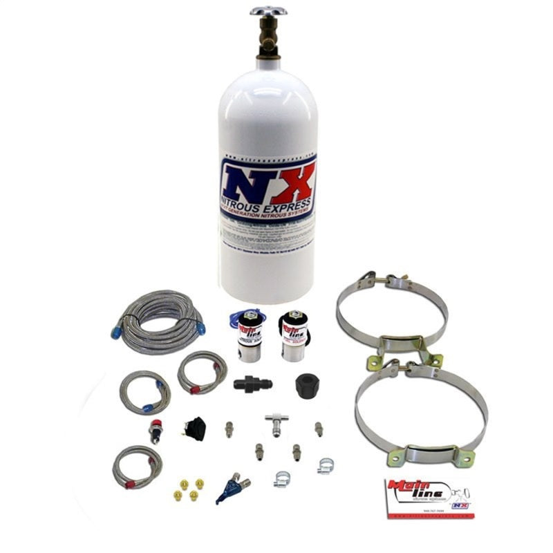 Kit de óxido nitroso de una sola boquilla EFI de línea principal Nitrous Express con botella de 10 lb