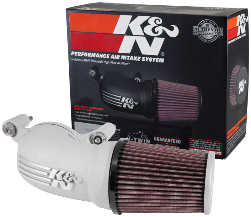 K&amp;N 01-17 Harley Davidson Softail / Dyna FI Performance Luftansaugsystem Silber