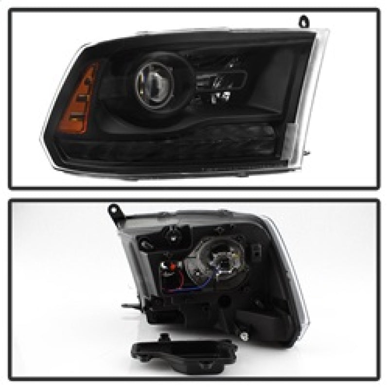 Faros delanteros con proyector xTune Dodge Ram 13-17 (con LED de fábrica) - Negro HD-JH-DR13-P-BK