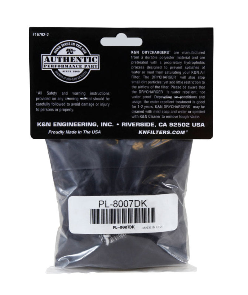 Envoltura para filtro de aire Drycharger de K&amp;N, redonda y recta, color negro, para Polaris Ranger