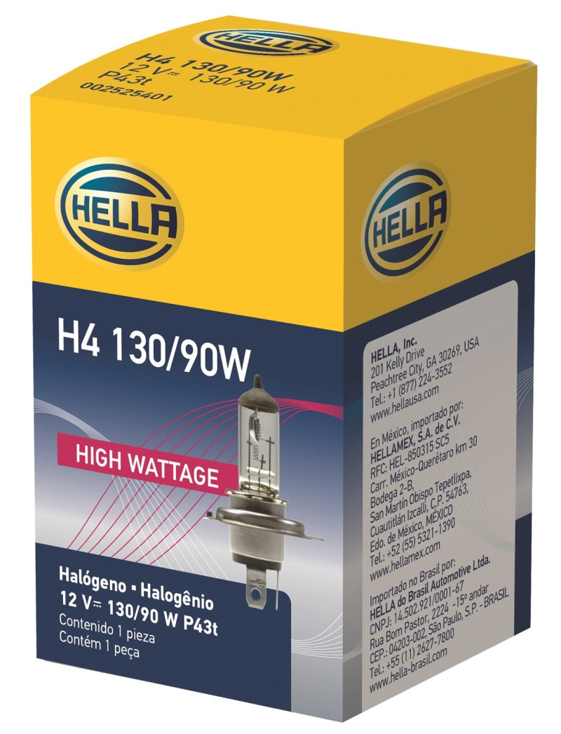 Bombilla halógena para faros delanteros Hella H4 12 V 130/90 W - Universal