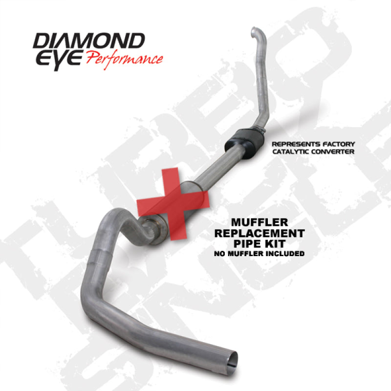 Diamond Eye KIT 4 Zoll MFLR Ersatzrohr TB SGL ALUM 94-97 5 7 3L F250/F350 PWRSTROKE NFS mit Vergaser Standard