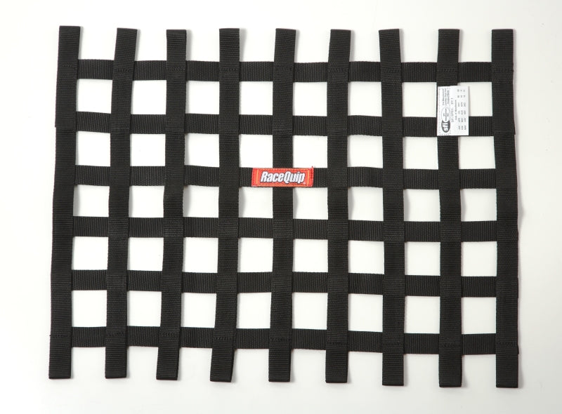 Red para ventana RaceQuip negra con cinta SFI de 18 pulgadas de alto x 24 pulgadas de ancho