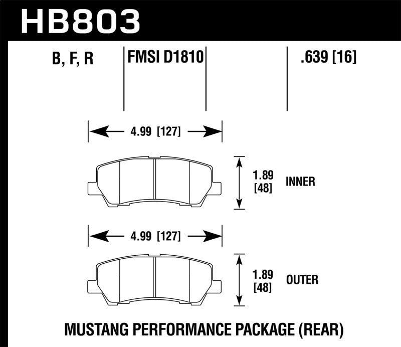 Hawk 15-17 Ford Mustang Performance DTC-60 Bremsbeläge hinten
