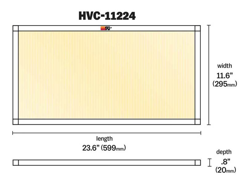 Filtro de aire acondicionado y calefacción K&amp;N - 12 x 24 x 1