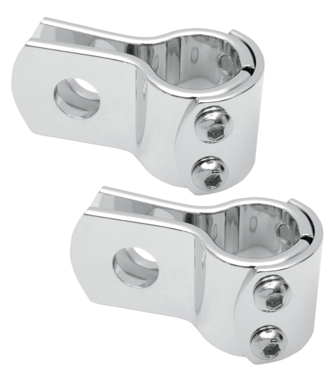 Juego de abrazaderas cromadas de tres piezas para estriberas de 1" para Harley-Davidson