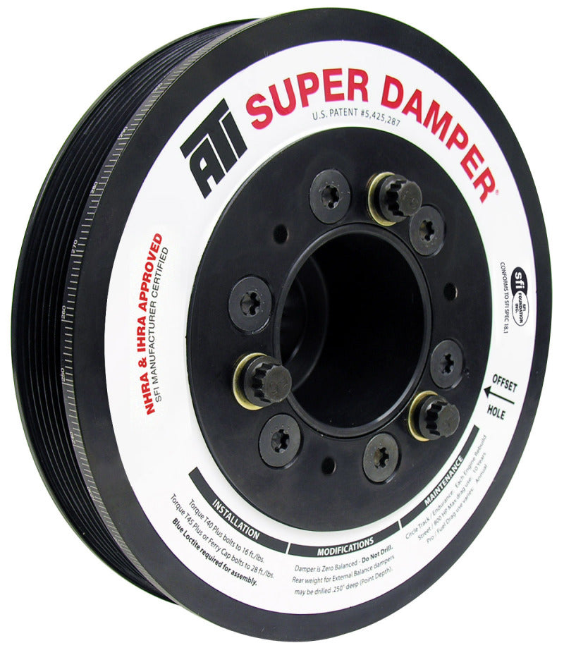 ATI-Dämpfer – 7,48 Zoll – Aluminium – 6 Grv – Dodge – 05–10 – 17 Per OD – ohne VVT ​​6,1 l/392/426 – 3 Ringe