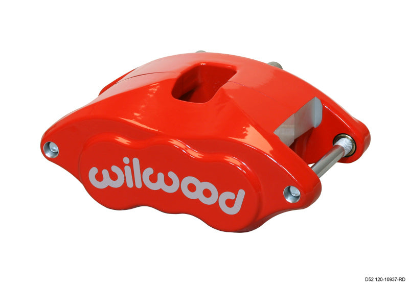 Calibrador Wilwood D52 rojo, pistones de 2,00/2,00 pulgadas, disco de 1,04 pulgadas