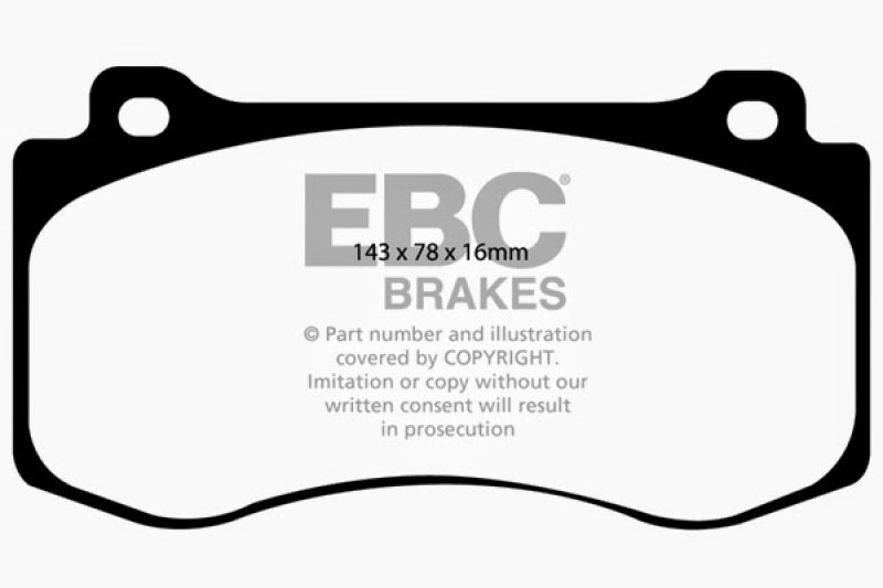 EBC 05-10 For Chrysler 300C 6.1 SRT8 Yellowstuff Front Brake Pads (Excl 6 Piston Calipers)