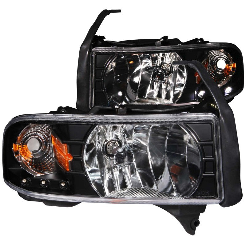 ANZO 1994-2001 Dodge Ram Crystal Scheinwerfer schwarz mit LED
