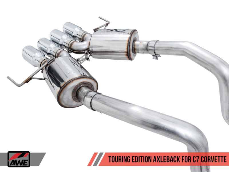 AWE Tuning 14-19 Chevy Corvette C7 Z06/ZR1 (ohne AFM) Touring Edition Axle-Back-Auspuff mit Chromspitzen
