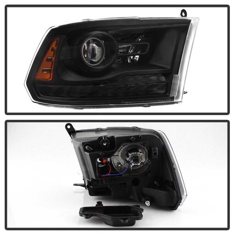 Faros delanteros con proyector xTune Dodge Ram 13-17 (con LED de fábrica) - Negro HD-JH-DR13-P-BK