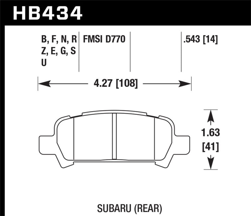 Hawk Bremsbeläge hinten für Subaru Baja Sport HPS 5.0 2004-2006