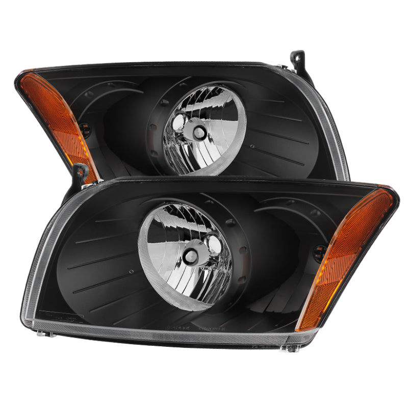 Xtune Dodge Caliber 07-12 Crystal Headlights -Black HD-JH-DCAL07-AM-BK