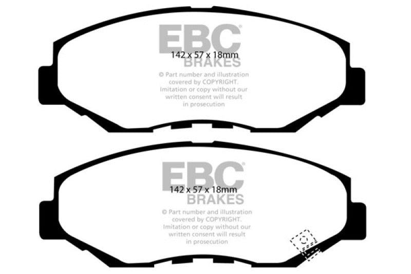 Pastillas de freno delanteras EBC Ultimax2 para Acura ILX 1.5 Hybrid 13-15