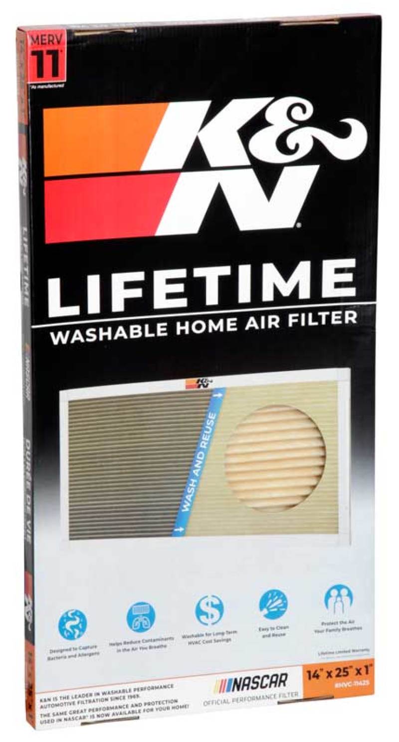 Filtro de aire acondicionado y calefacción K&amp;N - 14 x 25 x 1