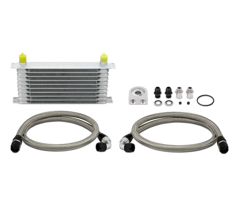 Kit de enfriador de aceite universal de 10 filas Mishimoto (líneas trenzadas de metal)