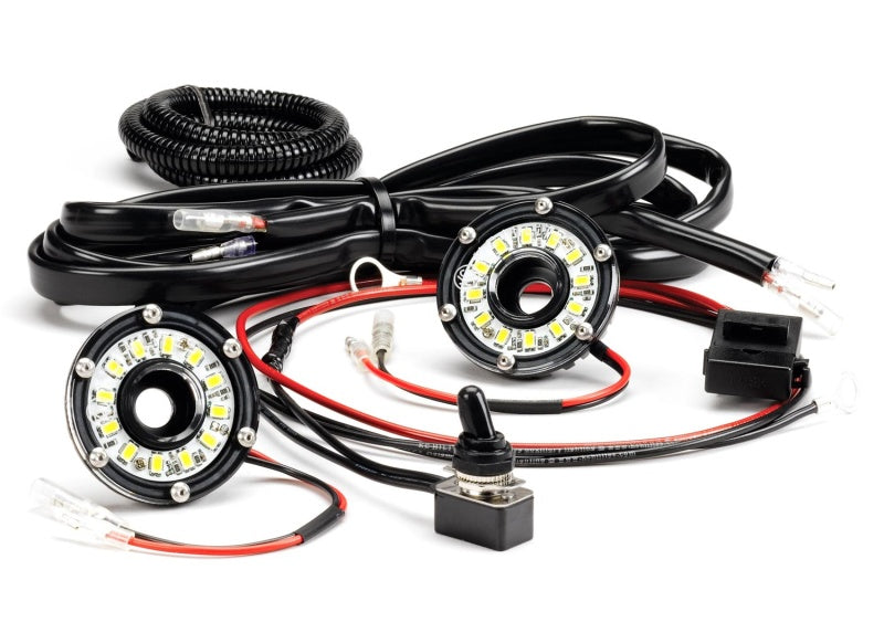 KC HiLiTES Cyclone 2 Zoll LED-Universal-Beleuchtungsset unter der Motorhaube (inkl. 2 Cyclone-Leuchten/Schalter/Verkabelung)