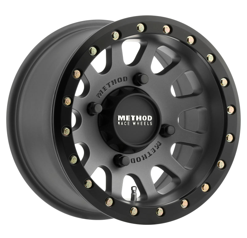 Rueda de titanio Method MR401 UTV Beadlock 15x7 / 4+3/13 mm Offset / 4x136 / 106 mm CB - Anillo negro mate