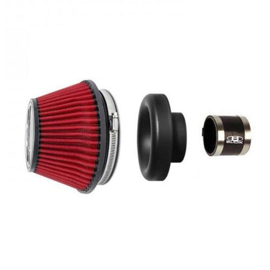 Filtro de aire BLOX Racing Shorty Performance de 5 pulgadas con kit de acoplador y pila de velocidad de 4 pulgadas