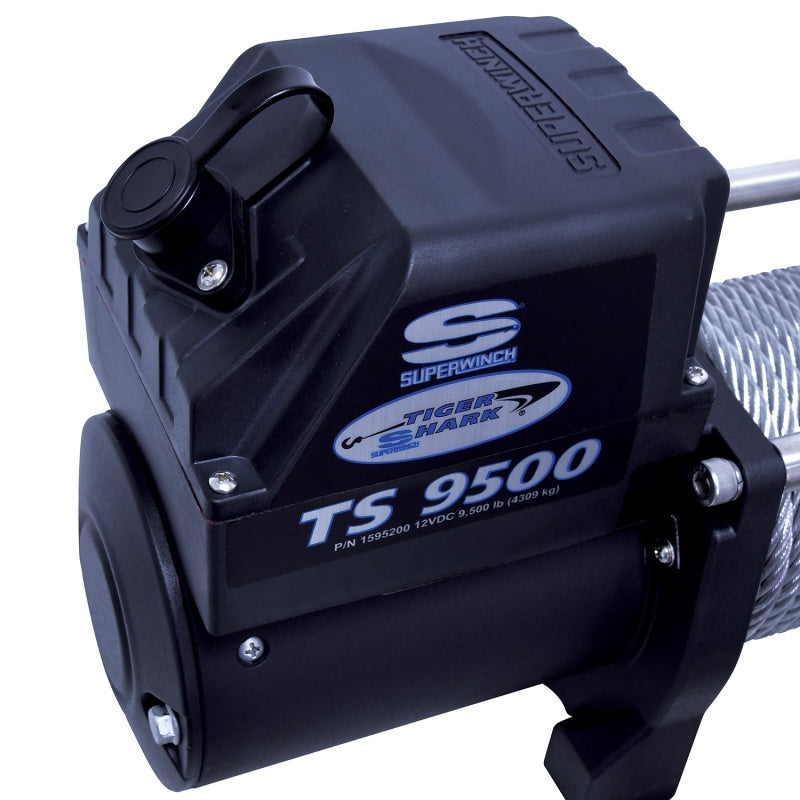 Cabrestante Tiger Shark 9500 Superwinch de 9500 libras, 12 V CC, 11/32 pulgadas x 95 pies, cuerda de acero